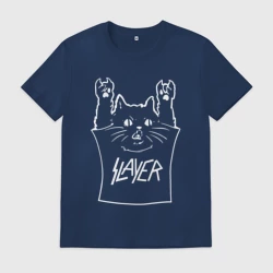 Мужская футболка хлопок Slayer - cat rock
