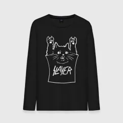 Мужской лонгслив хлопок Slayer - cat rock