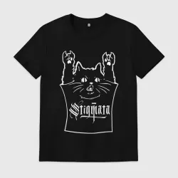 Мужская футболка хлопок Stigmata - cat rock