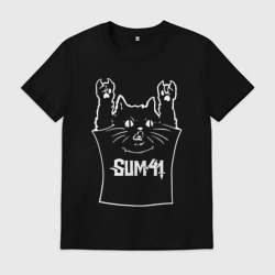Мужская футболка хлопок Sum41 - cat rock