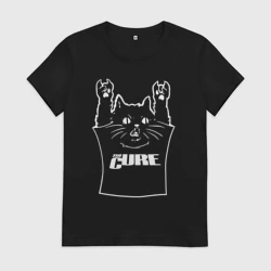 Женская футболка хлопок The Cure - cat rock