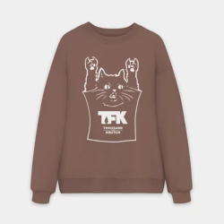 Мужской свитшот oversize без начеса хлопок Thousand Foot Krutch - cat rock