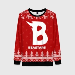 Женский свитшот 3D Новогодний Beastars с оленями