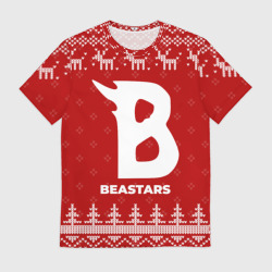 Мужская футболка 3D Новогодний Beastars с оленями