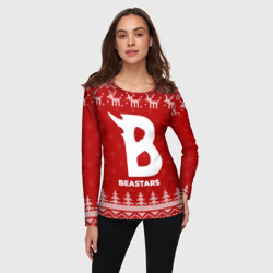 Женский лонгслив 3D Новогодний Beastars с оленями - фото 2