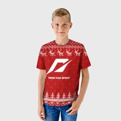 Детская футболка 3D Новогодний Need for Speed с оленями - фото 2