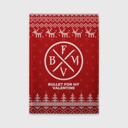 Обложка для автодокументов Новогодний Bullet For My Valentine с оленями