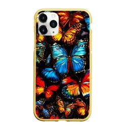 Чехол для iPhone 11 Pro Max матовый Куча бабочек