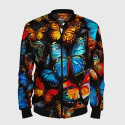 Мужской бомбер 3D Куча бабочек