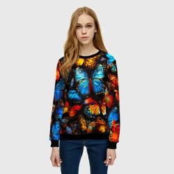 Женский свитшот 3D Куча бабочек - фото 2
