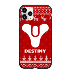 Чехол для iPhone 11 Pro Max матовый Новогодний Destiny с оленями