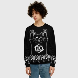 Мужской свитшот 3D Кукрыниксы: рок кот - фото 2