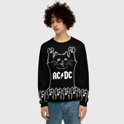 Мужской свитшот 3D AC DC: cat rock - фото 2