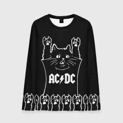 Мужской лонгслив 3D AC DC: cat rock