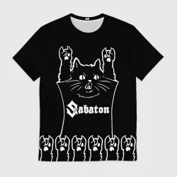 Мужская футболка 3D Sabaton: cat rock