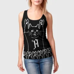 Женская майка 3D Architects - кот рок - фото 2