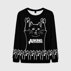 Мужской свитшот 3D Asking Alexandria - кот рок