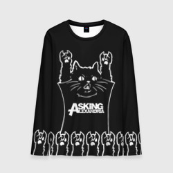Мужской лонгслив 3D Asking Alexandria - кот рок