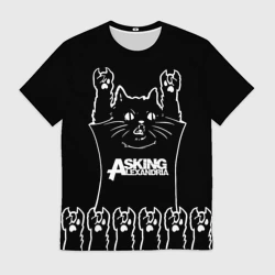 Мужская футболка 3D Asking Alexandria - кот рок