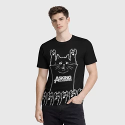 Мужская футболка 3D Asking Alexandria - кот рок - фото 2