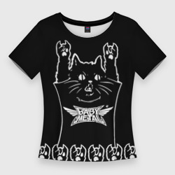 Женская футболка 3D Slim Babymetal - кот рок