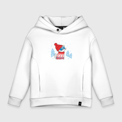 Детское худи Oversize хлопок Кот в свитере с оленями
