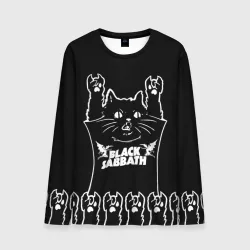 Мужской лонгслив 3D Black Sabbath: cat rock