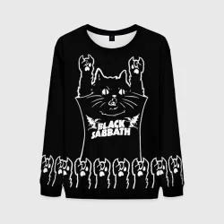 Мужской свитшот 3D Black Sabbath: cat rock