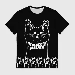 Мужская футболка 3D Black Sabbath: cat rock