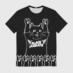 Мужская футболка 3D Black Sabbath: cat rock