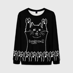 Мужской свитшот 3D Evanescence: cat rock
