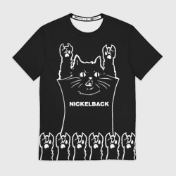 Мужская футболка 3D Nickelback: cat rock