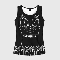 Женская майка 3D Skillet: cat rock