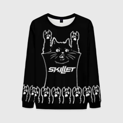 Мужской свитшот 3D Skillet: cat rock