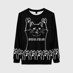Женский свитшот 3D Burzum: cat rock