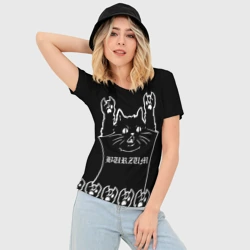 Женская футболка 3D Slim Burzum: cat rock - фото 2