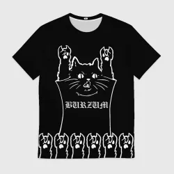 Мужская футболка 3D Burzum: cat rock