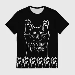Мужская футболка 3D Cannibal Corpse: cat rock