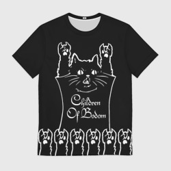 Мужская футболка 3D Children of Bodom: cat rock