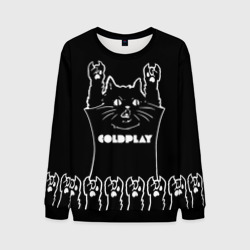Мужской свитшот 3D Coldplay: cat rock