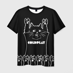 Мужская футболка 3D Coldplay: cat rock