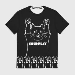 Мужская футболка 3D Coldplay: cat rock
