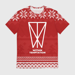 Мужская футболка 3D Новогодний Within Temptation