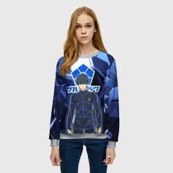 Женский свитшот 3D Синяя тюрьма Блю Лок: Йоичи Исаги - фото 2