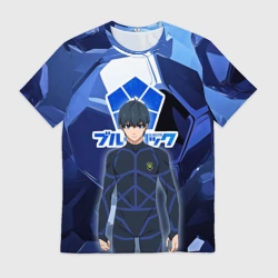 Мужская футболка 3D Синяя тюрьма Блю Лок: Йоичи Исаги
