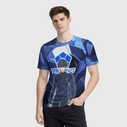 Мужская футболка 3D Синяя тюрьма Блю Лок: Йоичи Исаги - фото 2