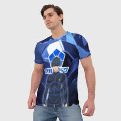 Мужская футболка 3D Синяя тюрьма Блю Лок: Йоичи Исаги - фото 2