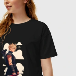 Женская футболка хлопок Oversize Клауд Страйф Final fantasy VII  - фото 2