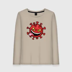 Женский лонгслив хлопок Забавный вирус