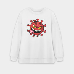 Женский свитшот oversize без начеса хлопок Забавный вирус